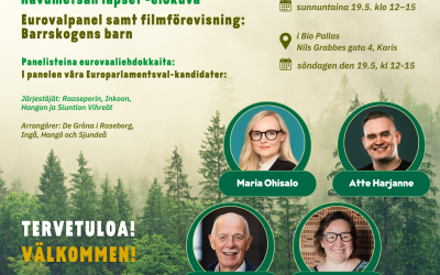 Eurovaalipaneeli ja Havumetsän lapset -elokuva/ Eurovalpanel samt filmförevisning: Barrskogens barn